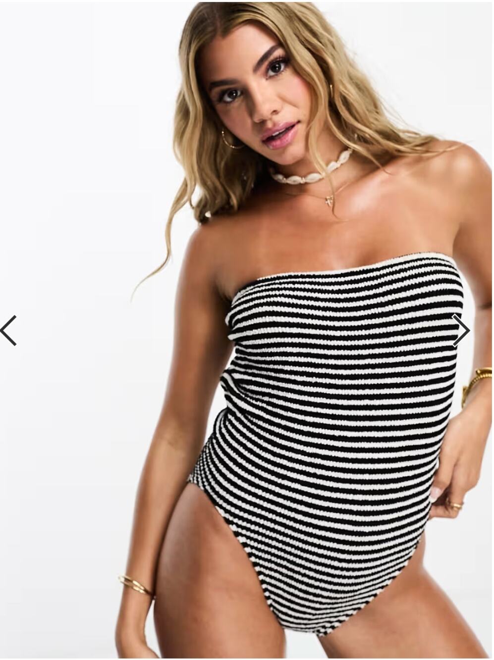ASOS NWT Amt Crinkle One Piece Bandeau Swim Suit // One Size